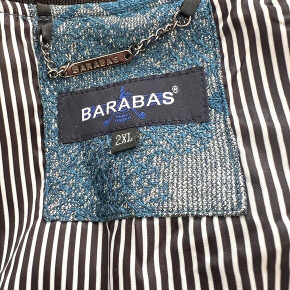 Barabas Bomber Jacket - Super Sparkly - Teal & Silver - Size 2XL - Picture 9 of 9